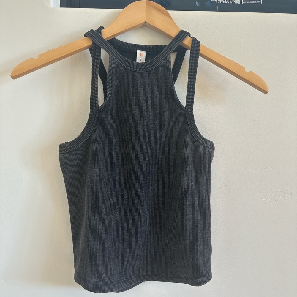 Anthropologie Daily Practice Black Ribbed Tank Top
